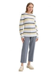 Tom Tailor Sweter w kolorze kremowym ze wzorem rozmiar: XL. Brązowe swetry klasyczne damskie Tom Tailor, xl, z bawełny, bez kołnierzyka. Za 74.63 zł.