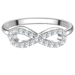 Trilani Pierscionek Infinity z Srebra Sterling w srebrze z Cyrkonia Pierścionki 1 ct Damski. Białe pierścionki damskie Trilani, z cyrkonią, srebrne. Za 199.99 zł.