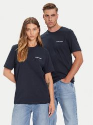 Guess Jeans T-Shirt M5BI78 K8FQ4 Granatowy Regular Fit. Niebieskie t-shirty damskie Guess Jeans, m, z aplikacjami, z bawełny, bez kołnierzyka. Za 109.99 zł.