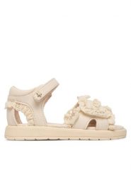 Mayoral Sandały 41745.44 Beżowy. Brązowe sandały dziewczęce Mayoral, ze skóry, bez obcasa, bez zapięcia. Za 189.99 zł.