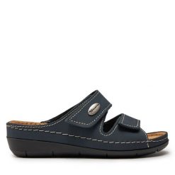 Klapki Tamaris. Niebieskie klapki damskie Tamaris, bez wzorów, bez obcasa, bez zapięcia. Za 169.99 zł.