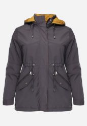 Szaro-Żółta Przejściowa Kurtka Dwustronna Parka z Pikowaniem i Kapturem Tidare. Szare kurtki damskie Born2be, l, bez wzorów, z jeansu. Za 99.99 zł.
