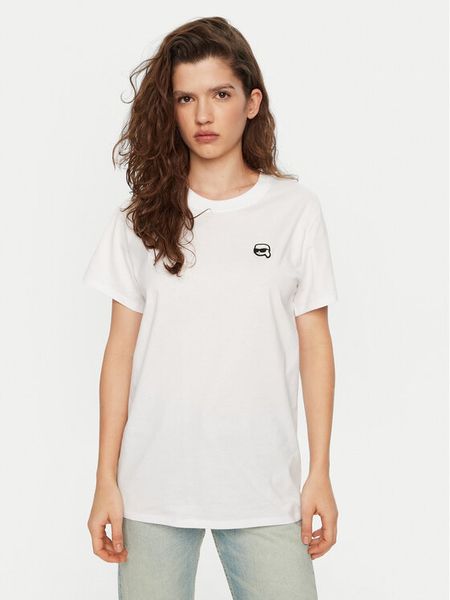KARL LAGERFELD T-Shirt A1W17025 Biały Relaxed Fit. Białe t-shirty damskie KARL LAGERFELD, s, bez wzorów, z bawełny, bez kołnierzyka. Za 219.99 zł.
