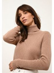 Just Cashmere Kaszmirowy golf "Lanais" w kolorze jasnobrązowym rozmiar: XL. Brązowe golfy damskie Just Cashmere, xl, bez wzorów, z kaszmiru, bez ramiączek. Za 428.71 zł.