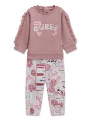 Guess Komplet bluza i legginsy A6YG09 K3916 Różowy jasny Regular Fit. Czerwone bluzy dziewczęce Guess, z aplikacjami, z bawełny, bez ramiączek, bez kaptura. Za 214.99 zł.