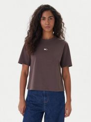 Tommy Jeans T-Shirt Badge DW0DW22202 Brązowy Boxy Fit. Brązowe t-shirty damskie Tommy Jeans, s, bez wzorów, z bawełny, bez kołnierzyka. Za 149.99 zł.
