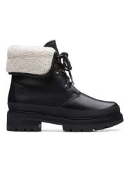 Clarks Skórzane botki "Orianna Turn" w kolorze czarnym rozmiar: 39. Czarne botki damskie Clarks, bez obcasa, bez zapięcia. Za 197.17 zł.