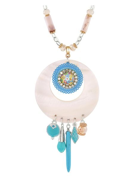 LA CHIQUITA Naszyjnik z zawieszką - dł. 70 cm rozmiar: onesize. Szare naszyjniki damskie LA CHIQUITA, z kryształem. Za 113.63 zł.