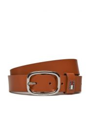 Tommy Jeans Pasek Damski Tjw Oval 3.0 AW0AW15836 Brązowy. Brązowe paski damskie Tommy Jeans, bez wzorów, z jeansu. Za 152.99 zł.