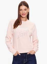 Guess Bluza W3YQ01 KB683 Różowy Regular Fit. Czerwone bluzy damskie Guess, m, z aplikacjami, z bawełny, bez kaptura. Za 199.99 zł.