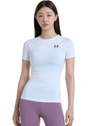 Under Armour Koszulka sportowa "Authentics" w kolorze białym rozmiar: S. Białe koszulki sportowe damskie Under Armour, s, bez wzorów, z materiału, bez ramiączek, outdoorowe. Za 105.14 zł.