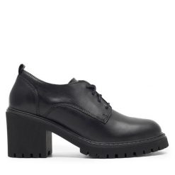 Półbuty Lasocki. Czarne czółenka damskie Lasocki, bez wzorów, bez obcasa, na obcasie. Za 249.99 zł.