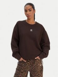 Adidas Bluza Essentials KD9120 Brązowy Oversize. Brązowe bluzy damskie Adidas, m, bez wzorów, z bawełny, bez kaptura. Za 239.99 zł.