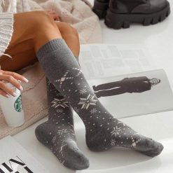 Podkolanówki damskie frotte Gwiazdki 1109 gr. Szare skarpetki damskie Milena, bez wzorów, z bawełny. Za 34.00 zł.