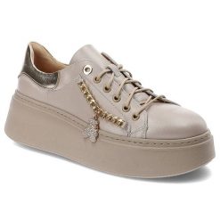 Beżowe Sneakersy Damiss Wygodne Skórzane Buty. Brązowe obuwie sportowe damskie DAMISS, na wiosnę, ze skóry, bez zapięcia. Za 349.00 zł.