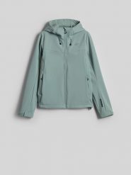4F Kurtka softshell wiatroodporna damska - turkusowy L. Niebieskie kurtki damskie 4F, l, bez wzorów, z softshellu, bez kaptura. Za 299.99 zł.
