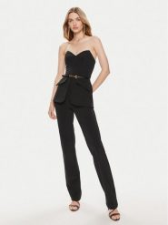 Elisabetta Franchi Kombinezon TU-015-42E2-4304 Czarny Regular Fit. Czarne sukienki damskie Elisabetta Franchi, bez wzorów, z syntetyku, bez ramiączek. Za 1,939.00 zł.