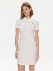 Tommy Hilfiger Sukienka codzienna 1985 WW0WW37853 Écru Slim Fit. Sukienki damskie Tommy Hilfiger, bez wzorów, z bawełny, bez ramiączek. Za 319.99 zł.