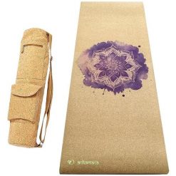 Mata do jogi korka Hi-tech 6mm +Torba z korka, 3 materiały dla większej wygody. Brązowe torby sportowe ACHAMANA, bez wzorów, z bawełny, duże. Za 529.00 zł.