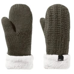 Rękawiczki turystyczne zimowe damskie Jack Wolfskin Highloft Knit Mitten. Zielone rękawiczki damskie Jack Wolfskin, bez wzorów, z poliesteru. Za 108.64 zł.