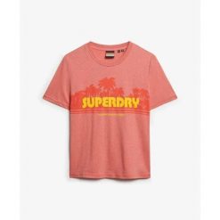 T-shirt casual w paski dla kobiet Superdry. Brązowe t-shirty damskie Superdry, bez wzorów, bez kołnierzyka. W wyprzedaży za 135.70 zł.