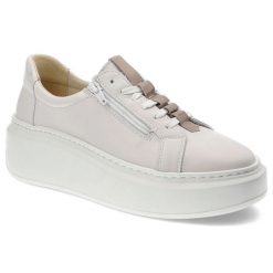 Białe Sneakersy Wasak Stylowe Buty Damskie Na Platformie. Białe obuwie sportowe damskie Wasak, na wiosnę, ze skóry, bez zapięcia. Za 339.00 zł.