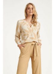 Smashed Lemon Bluzka w kolorze beżowo-kremowym rozmiar: L. Brązowe bluzki damskie Smashed Lemon, l, bez wzorów, bez kołnierzyka, bez ramiączek. Za 239.95 zł.