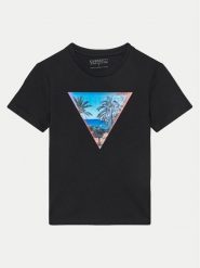 Guess T-Shirt L5GI26 K8HM4 Czarny Regular Fit. Czarne t-shirty i koszulki chłopięce Guess, z aplikacjami, z bawełny, bez kołnierzyka, bez ramiączek. Za 59.99 zł.