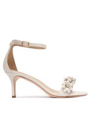 LAUREN RALPH LAUREN Sandały 802P10640001 Biały. Białe sandały damskie Lauren Ralph Lauren, bez wzorów, ze skóry, bez obcasa, na szpilce, bez zapięcia. Za 819.99 zł.