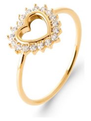 L'Atélier Précieux Pozłacany pierścionek z cyrkoniami rozmiar: 54. Żółte pierścionki damskie l'Atelier precieux, z cyrkonią, pozłacane. Za 114.17 zł.