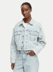 Calvin Klein Jeans Kurtka jeansowa LV047F680G Niebieski Cropped Fit. Niebieskie kurtki damskie Calvin Klein Jeans, s, bez wzorów, z bawełny, bez kaptura. Za 489.99 zł.