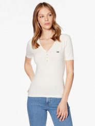 Lee T-Shirt L44KIPNQ 112333722 Écru Regular Fit. T-shirty damskie Lee, l, bez wzorów, z syntetyku, bez kołnierzyka. Za 99.99 zł.