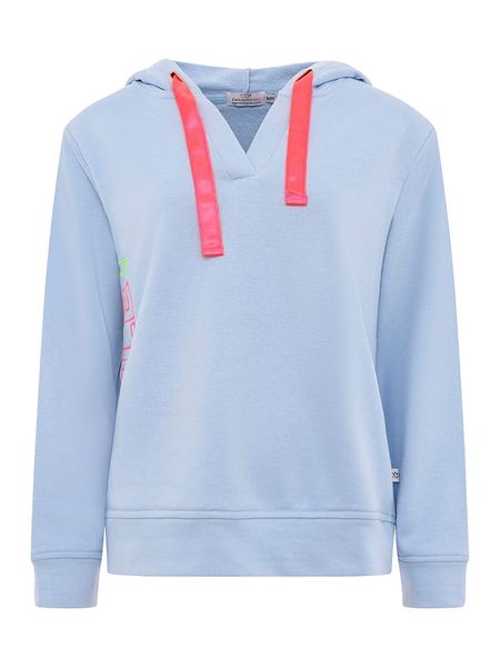 Zwillingsherz Bluza "Smile" w kolorze błękitnym rozmiar: L/XL. Niebieskie bluzy damskie Zwillingsherz, l, bez wzorów, z kapturem. Za 176.08 zł.