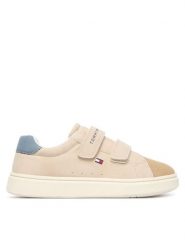 Tommy Hilfiger Sneakersy Low Cut Velcro Sneaker T1X9-35218-1959 S Beżowy. Brązowe buty sportowe chłopięce Tommy Hilfiger, ze skóry, bez zapięcia. Za 304.99 zł.