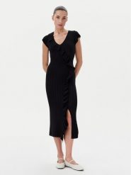 TWINSET Sukienka dzianinowa 251LB3CAA Czarny Slim Fit. Czarne sukienki damskie Twinset, bez wzorów, z dzianiny, bez ramiączek. Za 779.99 zł.