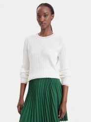 Lacoste Sweter AF3241 Kremowy Regular Fit. Białe swetry klasyczne damskie Lacoste, z bawełny, bez kołnierzyka. Za 769.99 zł.