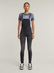 G-Star Ogrodniczki dżinsowe w kolorze antracytowym rozmiar: W27. Czarne kombinezony damskie G-Star, bez wzorów, retro, bez kołnierzyka, bez ramiączek. Za 305.29 zł.