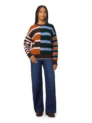Scotch & Soda Sweter w kolorze karmelowo-czarno-błękitnym rozmiar: M. Brązowe swetry klasyczne damskie Scotch & Soda, m, bez kołnierzyka. Za 224.95 zł.