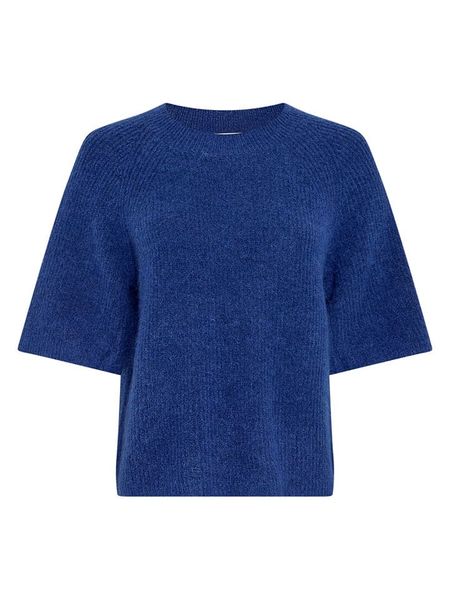 MOSS COPENHAGEN Sweter "Milania" w kolorze niebieskim rozmiar: XS/S. Niebieskie swetry klasyczne damskie Moss Copenhagen, s, ze splotem, bez kołnierzyka. Za 165.99 zł.
