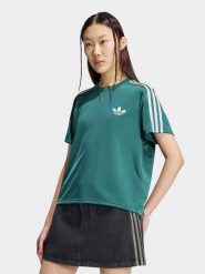 Adidas Koszulka w kolorze morskim rozmiar: S. Zielone bluzki damskie Adidas, s, bez wzorów, bez kołnierzyka, bez ramiączek. Za 119.95 zł.