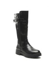 DeeZee Kozaki CS2922-13 Czarny. Czarne kozaki dziewczęce DeeZee, bez wzorów, ze skóry, bez obcasa, bez zapięcia. Za 119.99 zł.