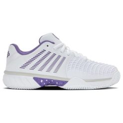 Sneakersy damskie K-swiss EXPRESS LIGHT 3 HB do tenisa białe (98563-160-M). Białe obuwie sportowe damskie K-SWISS, bez zapięcia, tenisowe. Za 299.00 zł.