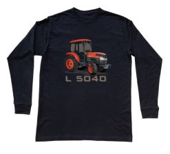 Kubota — bluzka z długim rękawem (Rozmiar: XL (dorosła); Kolor koszulki: czarny; Rodzaj nadruku: Kubota). Czarne bluzki damskie nikiniki, l, bez wzorów, z bawełny, bez kołnierzyka, bez ramiączek. Za 99.00 zł.