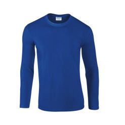 Koszulka Z Długim Rękawem Dla Dorosłych Unisex Soft Touch. Niebieskie bluzki damskie GILDAN, xl, bez wzorów, sportowe, bez kołnierzyka, bez ramiączek. Za 50.99 zł.