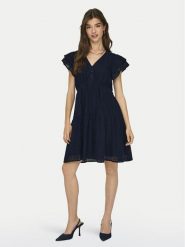 ONLY Sukienka letnia Helena 15303058 Granatowy Regular Fit. Niebieskie sukienki damskie Only, bez wzorów, z bawełny, bez ramiączek. Za 199.99 zł.