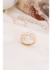 Pierres delicates Pierścionek w kolorze białym z perłami rozmiar: onesize. Białe pierścionki damskie Pierres delicates, z mosiądzu. Za 100.75 zł.