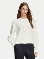 Guess Sweter W6BR52 Z1453 Kremowy Regular Fit. Białe swetry klasyczne damskie Guess, xs, bez kołnierzyka. Za 434.99 zł.