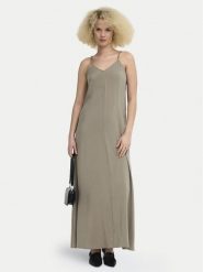 ONLY Sukienka letnia Madeli 15371094 Beżowy ciemny Regular Fit. Brązowe sukienki damskie Only, bez wzorów, z wiskozy, bez ramiączek. Za 189.99 zł.