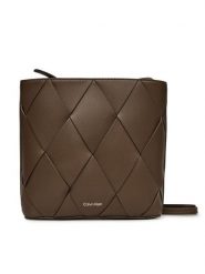 Calvin Klein Torebka Ck Woven Square Crossbody K60K612991 Brązowy. Brązowe listonoszki damskie Calvin Klein, bez wzorów, ze skóry, bez dodatków. Za 649.99 zł.