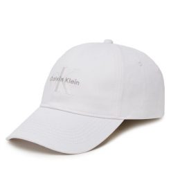Czapka z daszkiem Calvin Klein Jeans. Białe czapki z daszkiem damskie Calvin Klein Jeans, bez wzorów, z jeansu. Za 129.99 zł.